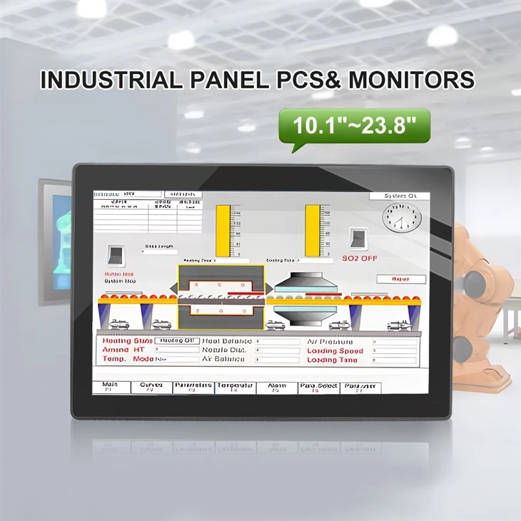 21.5" Panel Cyffwrdd Diwydiannol PCAP heb gefnogwr IP65 blaen PCAP 10-Point Touch Windows/Linux